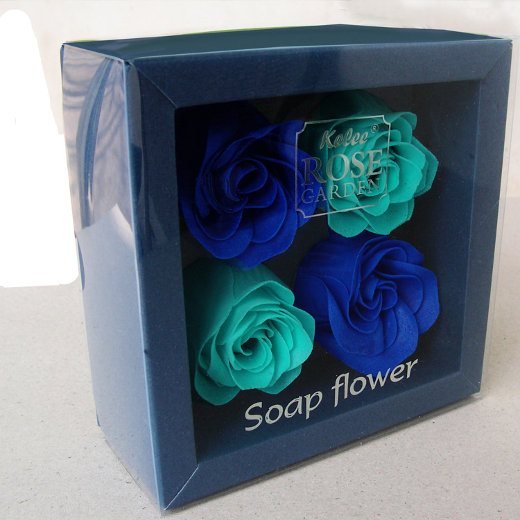 生产创意礼品肥皂花可溶性玫瑰香皂渐变色系清爽沐浴纸皂花加工